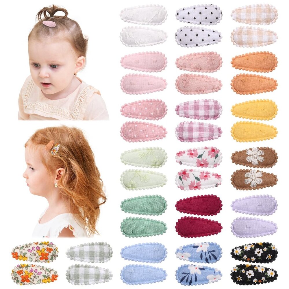 Mini Snap Hair Clips Barrettes Baby Toddler Girls Accessories Floral Patterns